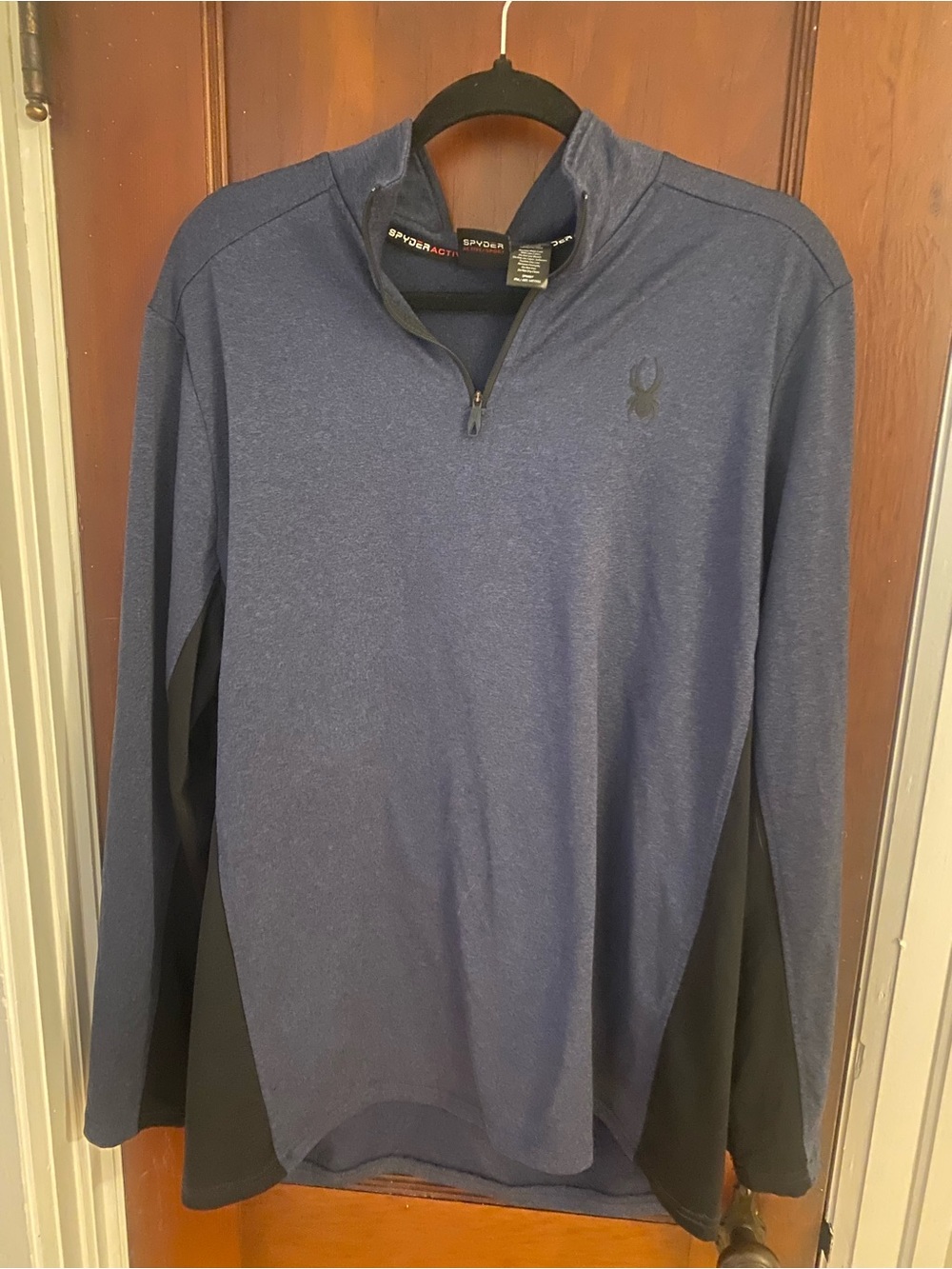 Spyder Men’s Blue and Black Quarter-Zip Athletic Pullover